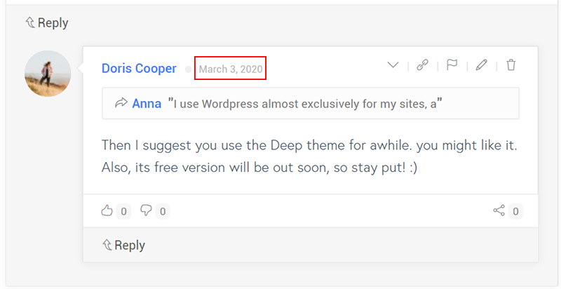 Comment Date Preview | Deeper Comments Discussion Settings