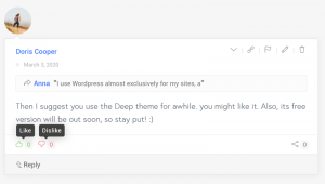 Voting Buttons Preview | Deeper Comments Discussion Settings