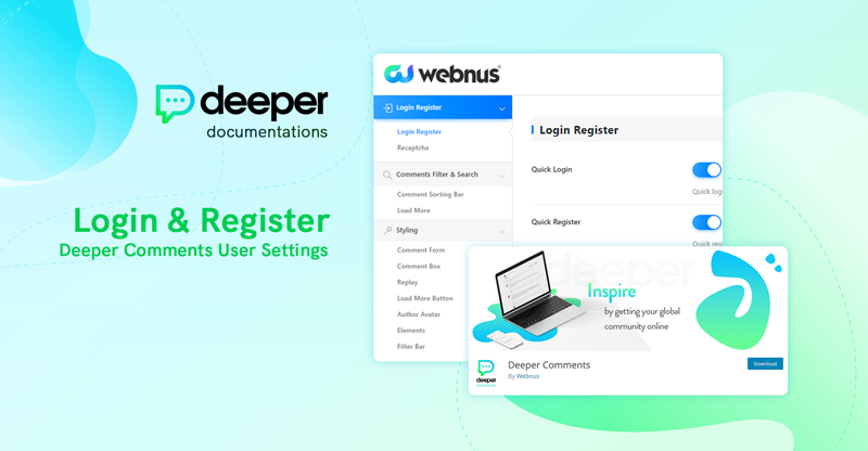 Login & Register Settings | Deeper Comments Documentation