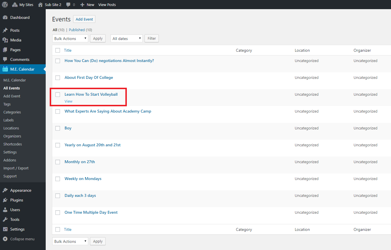 Modern Event Calendar Multisite Event Sync Addon