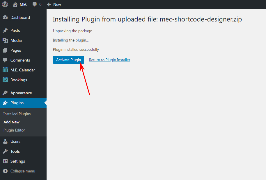 Modern event calendar Shortcode Designer Addon