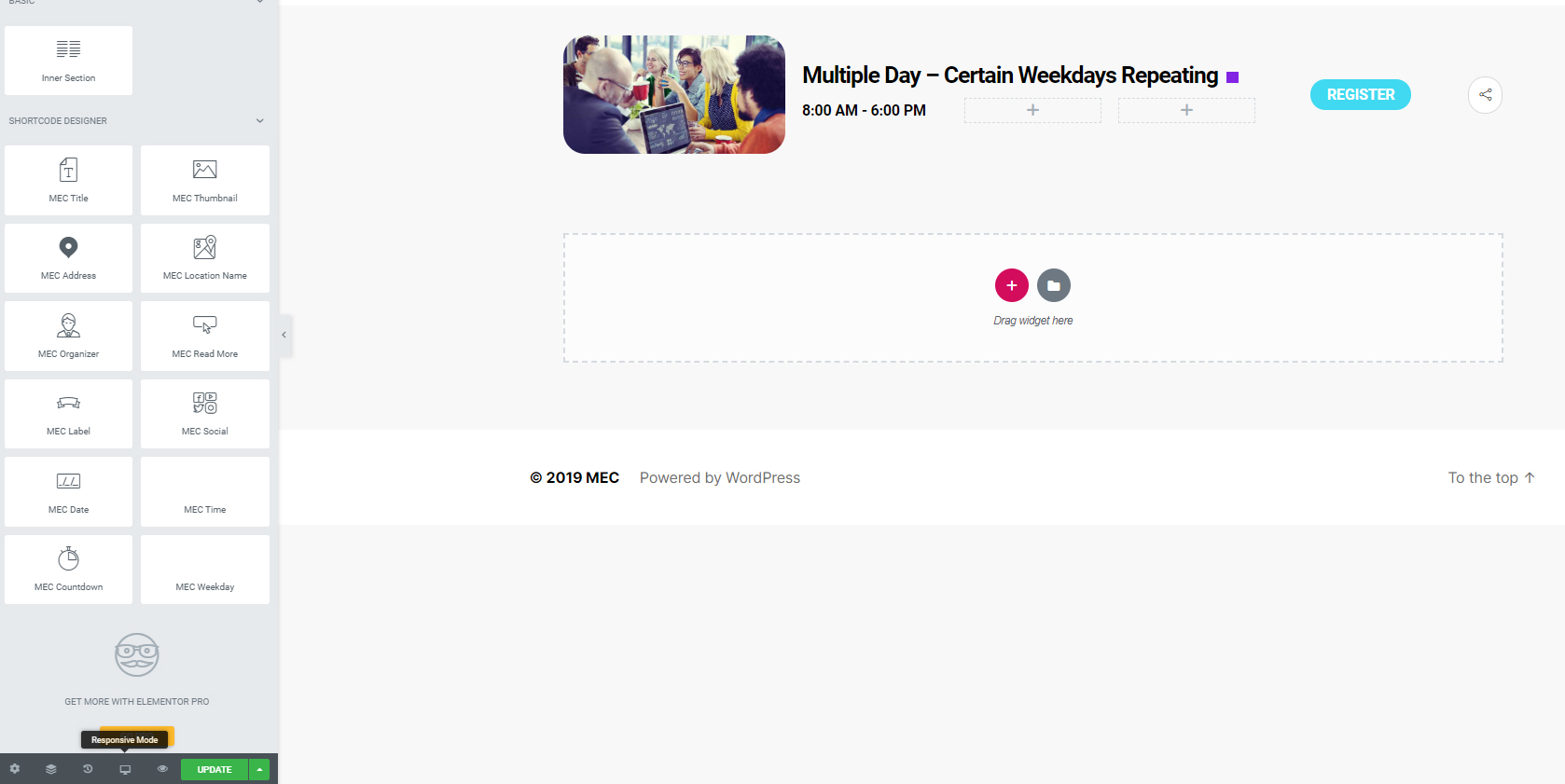 Modern event calendar shortcode designer addon